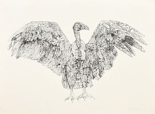 EARL STALEY (American b. 1938) AND BOB CAMBLIN (American/Texas 1928-2010) A COLLABORATIVE PRINT, "Vulture,"