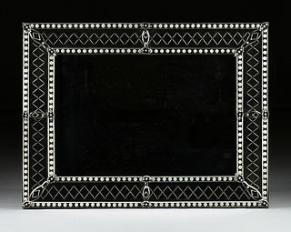 A VENETIAN STYLE ETCHED AND ENGRAVED GLASS MIRROR, MODERN,
