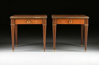 A PAIR OF NEOCLASSICAL STYLE GILT BRASS MOUNTED ROSEWOOD SIDE TABLES, BY BAKER FURNITURE, 
