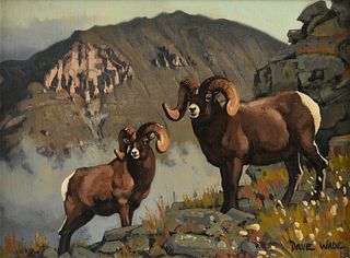 DAVE WADE (American 1952-2019) A PAINTING, "Big Horn," 1985,