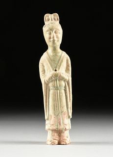 A CHINESE TOMB FIGURE OF A CIVIL OFFICIAL, ATTRIBUTED TO THE SONG DYNASTY (960-1270),