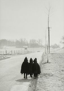 WILLY RONIS (French 1910-2009) A PHOTOGRAPH, "Sur Une Route de Lorraine 1954," SIGNED,