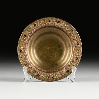 A LOUIS COMFORT TIFFANY GILT AND ENAMELED BRONZE BOWL, SIGNED, 404, EARLY 20TH CENTURY,