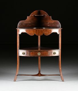 A FEDERAL MAHOGANY CORNER WASH STAND, LATE 18TH/EARLY 19TH CENTURY,