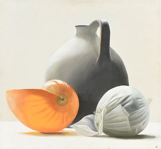 OLGA ANTONOVA (Russian/American b. 1956) A PAINTING, "Still Life with Orange Shell," 1987,