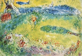 MARC CHAGALL (Russian/French 1887-1985) A PRINT, "Le Verger (The Orchard)," SIGNED, FROM "DAPHNIS ET CHLOE," 1960s,
