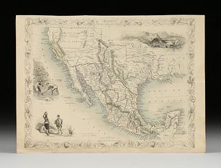 JOHN TALLIS (1817-1876) A 'GOLD RUSH' MAP, "Mexico, California and Texas," LONDON, EDINBURGH AND DUBLIN, CIRCA 1851,