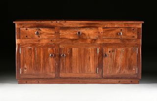 A SOUTH AFRICAN RECLAIMED BUBINGA WOOD CREDENZA, LATE 20TH CENTURY,