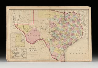 J.H. COLTON (1800-1893) A MAP, "New Map of the State of Texas," NEW YORK, CIRCA 1855,