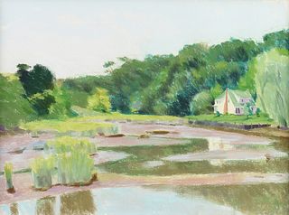 LARRY HOROWITZ (American b. 1956) A DRAWING, "Riverbed Puddles,"