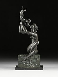 GARY CHOATE (American 20th Century) A SCULPTURE, "Mother and Child," 1974,