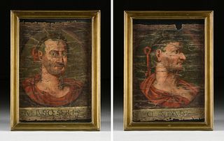 manner of PETER PAUL RUBENS (Flemish 1577-1640) TWO ROMAN EMPEROR PORTRAITS, "Ivlius-Ceser I," AND "Claudius, " 17TH/18TH CENTURY,