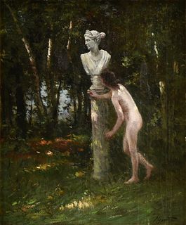 LILLIAN MATHILDE GENTH (American 1876-1953) A PAINTING, "Diana and the Nude,"