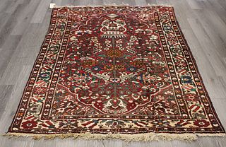 Antique And Finely Hand Woven Heriz Style Carpet.
