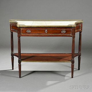 Louis XVI-style Marble-top Mahogany Console Table