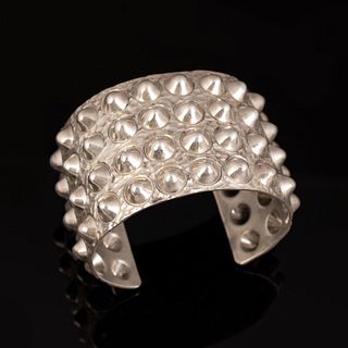Diné [Navajo], Ronnie Willie, Sterling Silver Spiked Cuff Bracelet