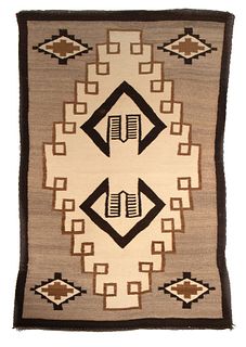 Diné [Navajo], Two Grey Hills Textile, ca. 1920