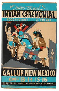 WPA Art Program, 20th Annual Inter-Tribal Indian Ceremonial Poster, 1941