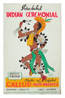 Louie Ewing, 35th Annual Inter-Tribal Indian Ceremonial Poster, 1956