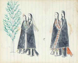Plains, Double-Sided Ledger Drawing, ca. 1880-1900