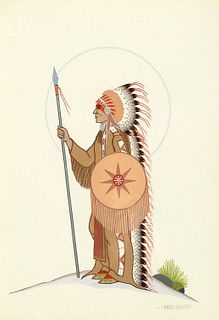Fred Beaver, Warrior with War Bonnet