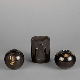 San Ildefonso, Group of Three Blackware Pottery Items