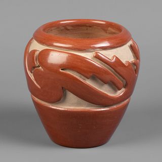 Santa Clara, Teresita Naranjo, Carved Redware Jar, ca. 1970