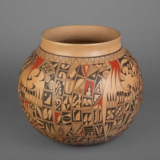 Hopi-Tewa/Laguna, Antoinette Silas Honie, Polychrome Storage Jar