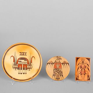 Hopi, Group of Three Pottery Plaques