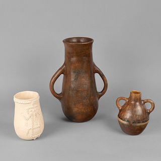 Diné [Navajo], Group of Three Pottery Vessels