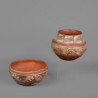 Isleta, Group of Two Pottery Vessels, ca. 1900-1920
