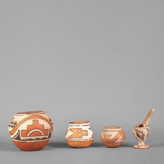 Santa Ana, Group of Five Pottery Pieces