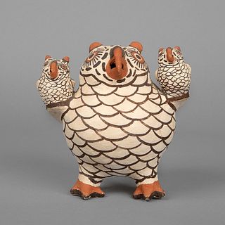 Zuni, Nellie Bica, Polychrome Owl Effigy Figure
