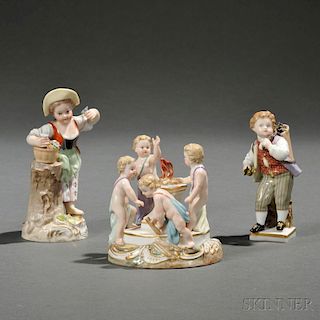 Three Meissen Porcelain Figures of Children