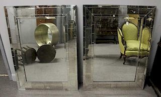 Pair of Decorative Midcentury Style Mirrors.