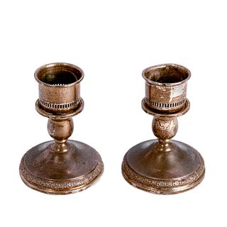 Pair of Weighted American Sterling Candles