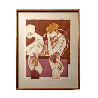 Sidney Schatzky signed print of two women