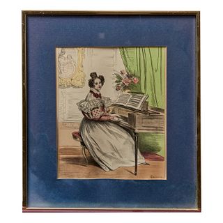 polychromed prints depicting Victorian Era women