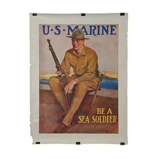 U.S. Marine Be A Soldier Original Vintage Poster