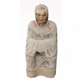 Antique Chinese Temple Kneeling Buddha Figure