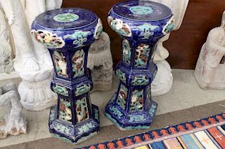 19th C. Chinese Reticulated Pedestals