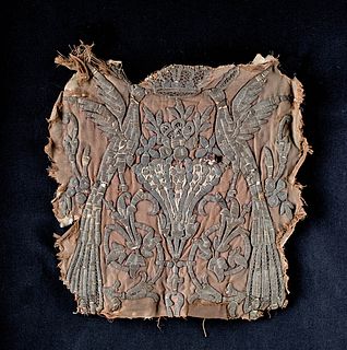 Egyptian Coptic Textile Embroidered w/ Birds