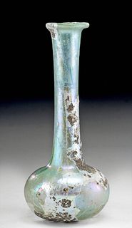 Roman Glass Bottle Silvery Iridescence