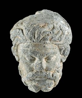 2nd C. Gandharan Schist Head Male w/ Beard