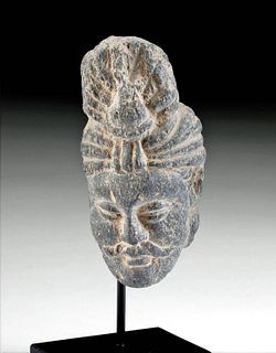 1st C. Gandharan Schist Stupa Head Fragment