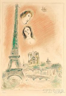 Marc Chagall (Russian/French, 1887-1985)      Le rêve de Paris