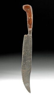 19th C. Spanish Colonial Iron Knife w/ Wood Handle
