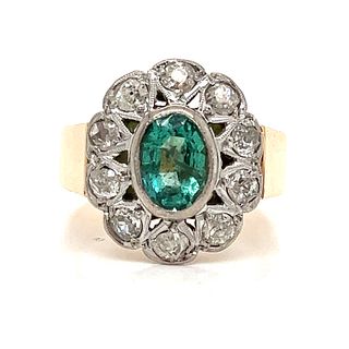 BE MINE 18k Victorian Aquamarine And Diamond Ring 