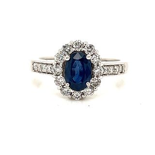 BE MINE 14k Diamond Sapphire Rosetta Engagement Ring
