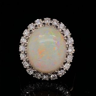 BE MINE 14k Opal Diamond Rosetta Ring